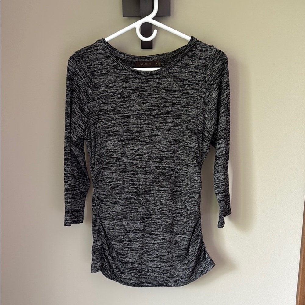 The Limited Heathered Gray and Black Long Sleeve